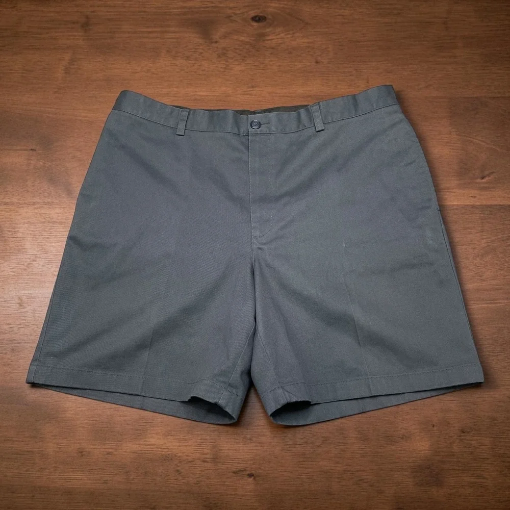 LL Bean Mens Classic Fit Chino Shorts Gray 100% Cotton Size 38 267793